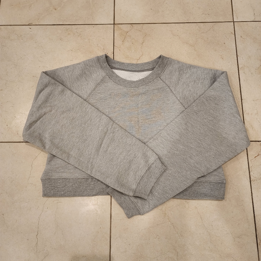 Daily Drills Cropped Crew Sweatshirt, Heather grey, New